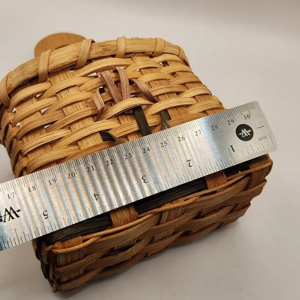 Vintage Woven Wooden Hanging Door Knob Basket